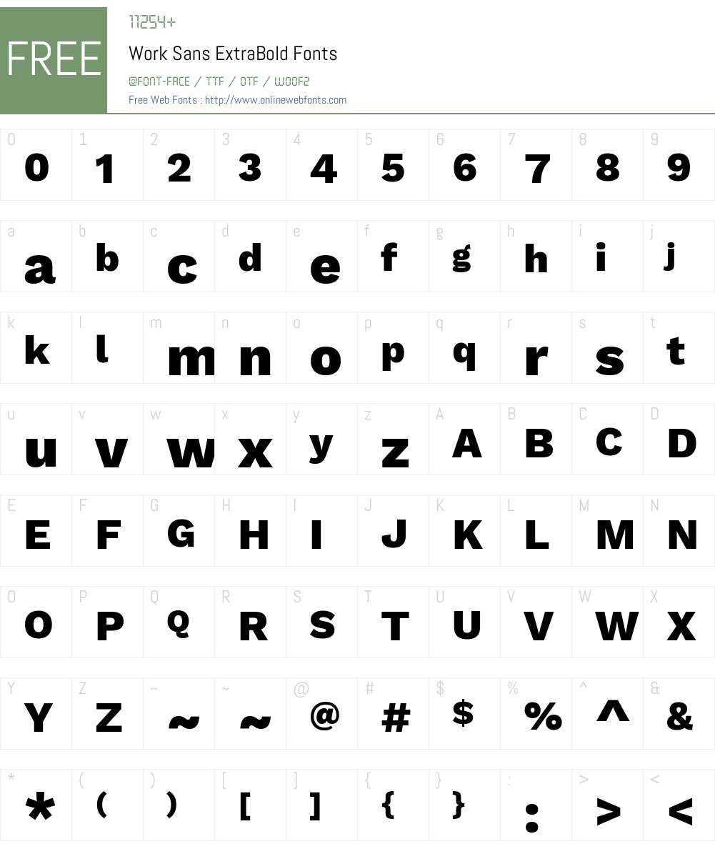 Work Sans ExtraBold Font Screenshots