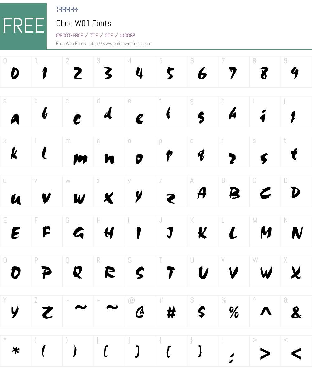 ChocW01 Font Screenshots