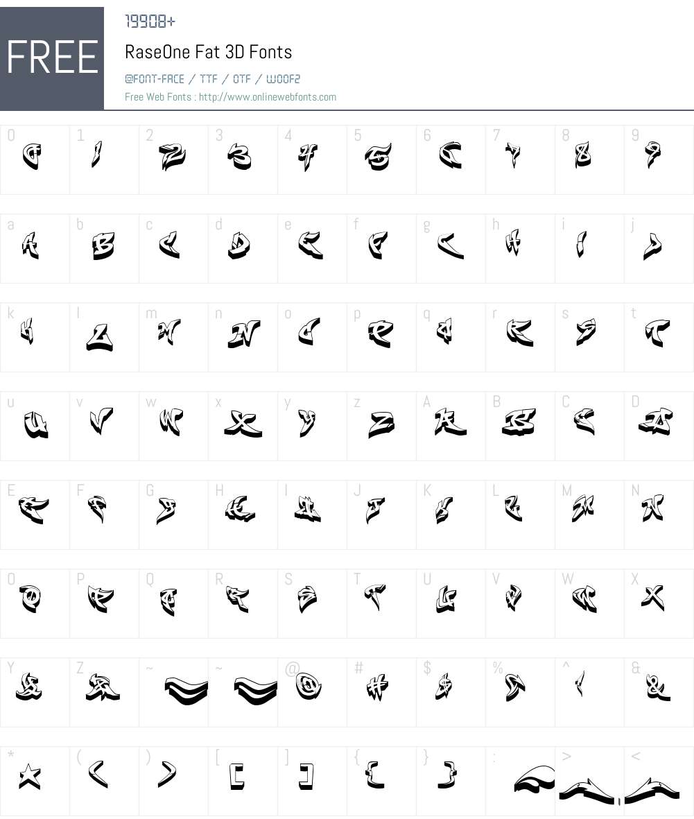 RaseOne Font Screenshots