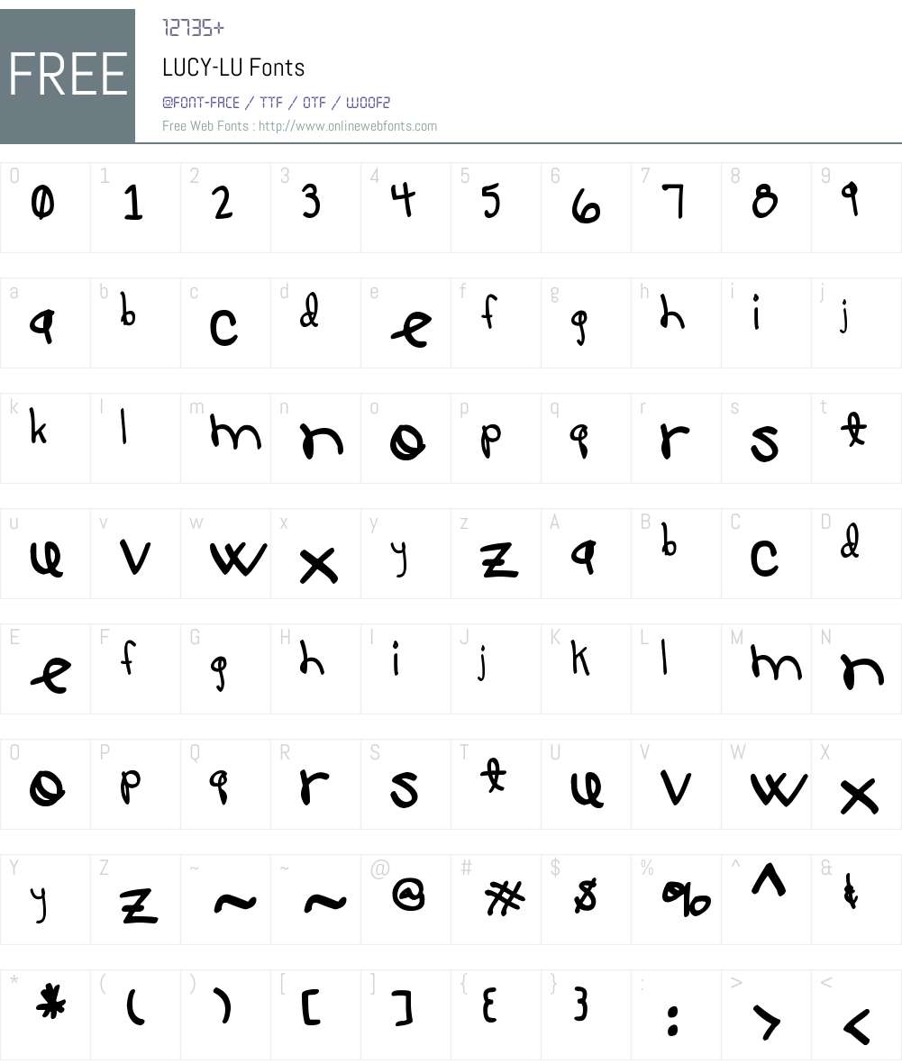 LUCY-LU Font Screenshots