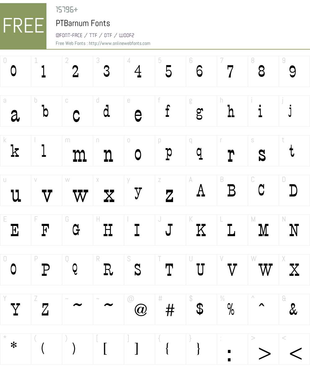 P Font Screenshots