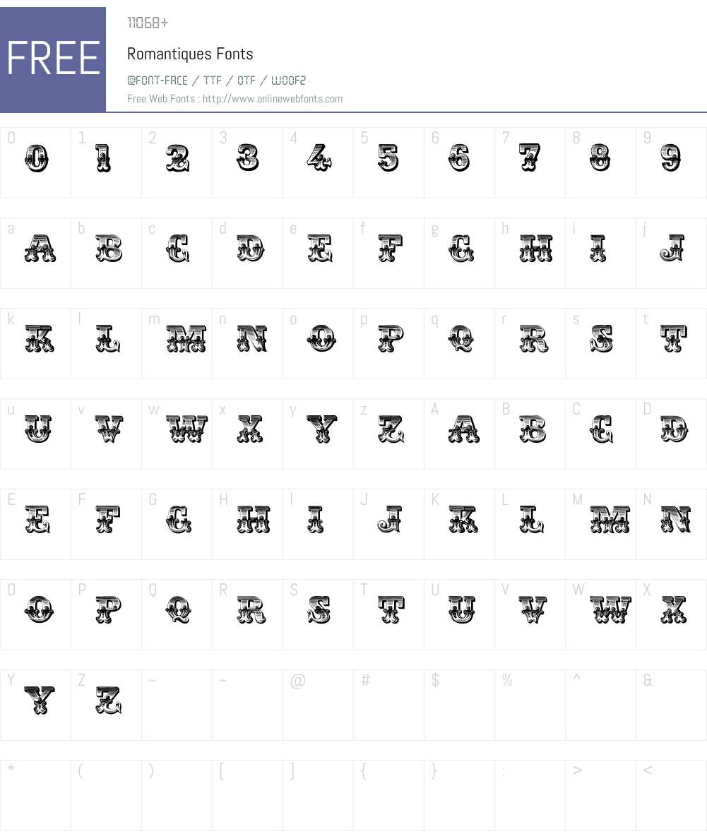 Romantiques Font Screenshots