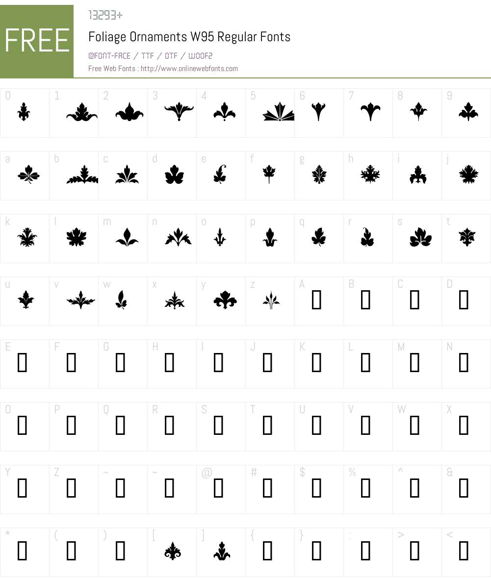 Foliage Ornaments Font Screenshots