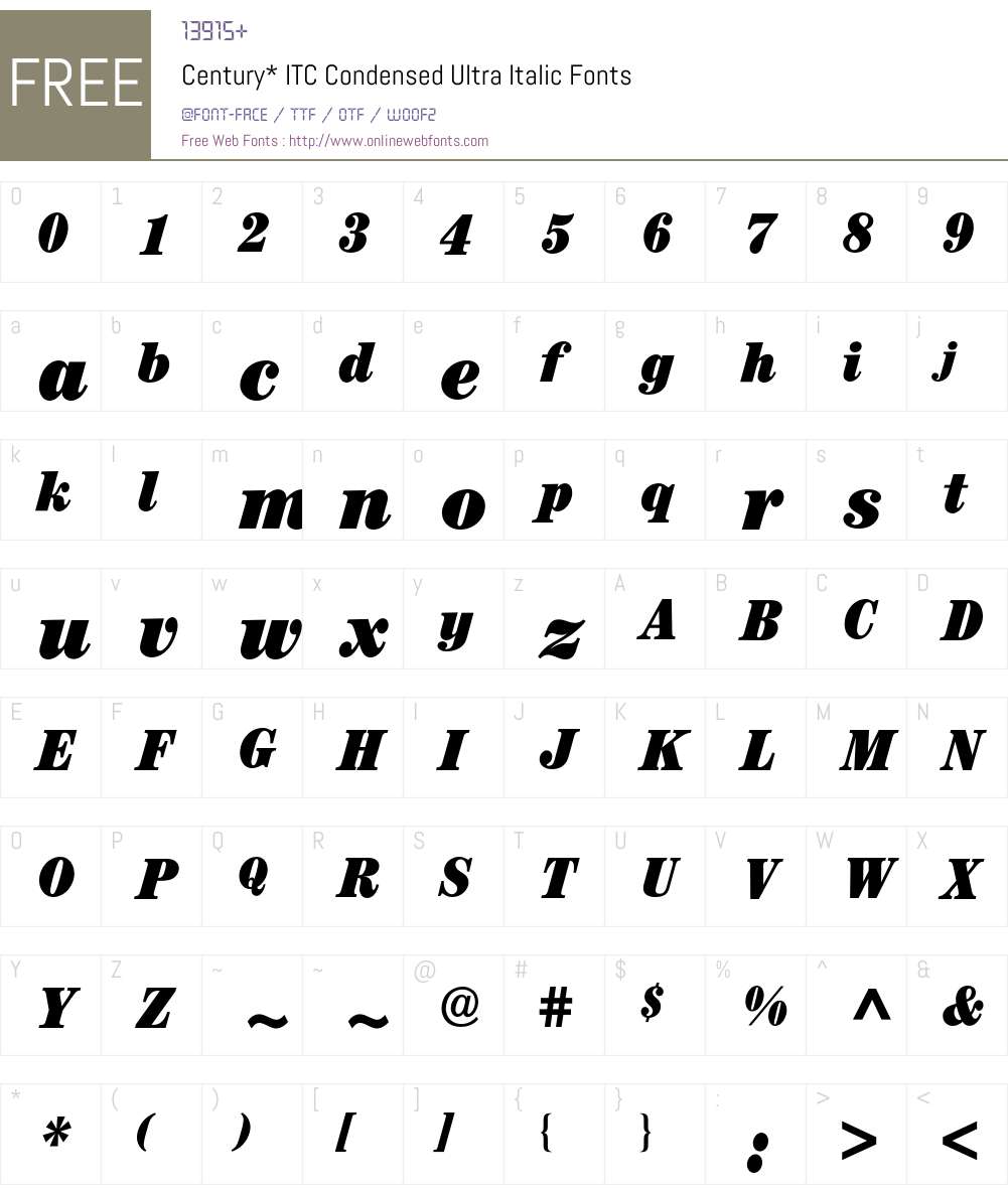 Century ITC BQ Font Screenshots
