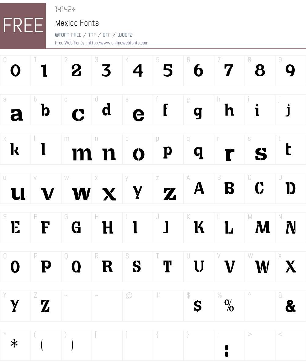 Mexico Font Screenshots