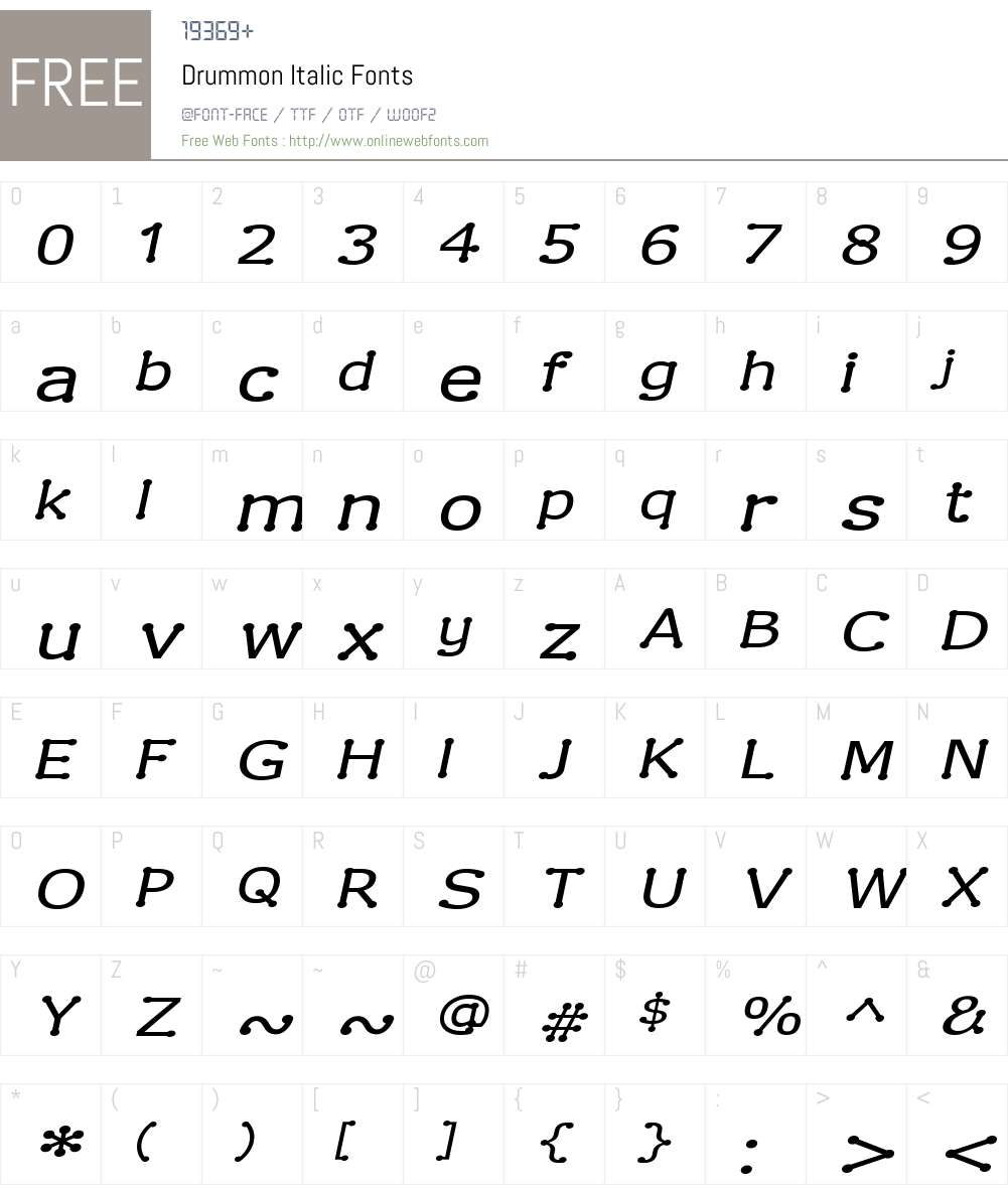 Drummon Font Screenshots