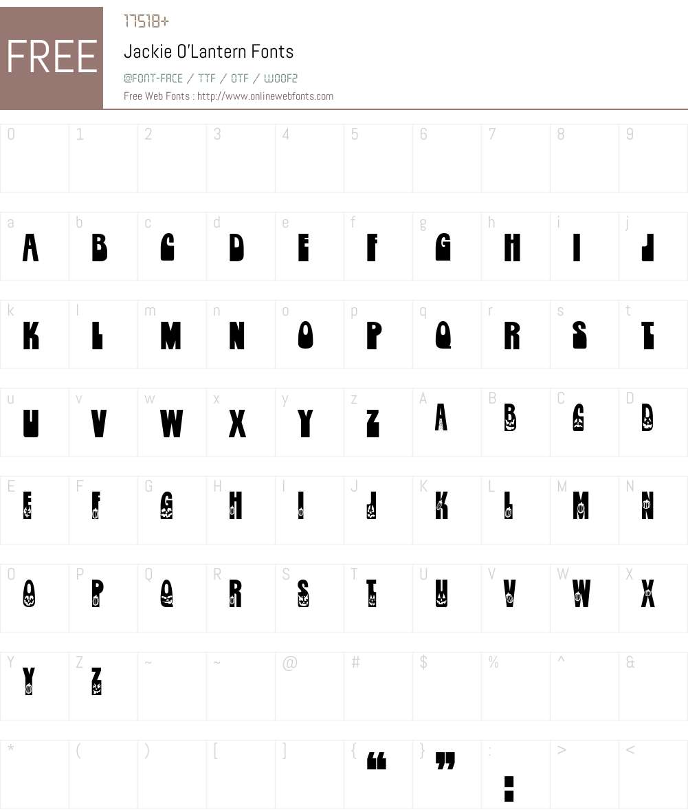 Jackie O'Lantern Font Screenshots