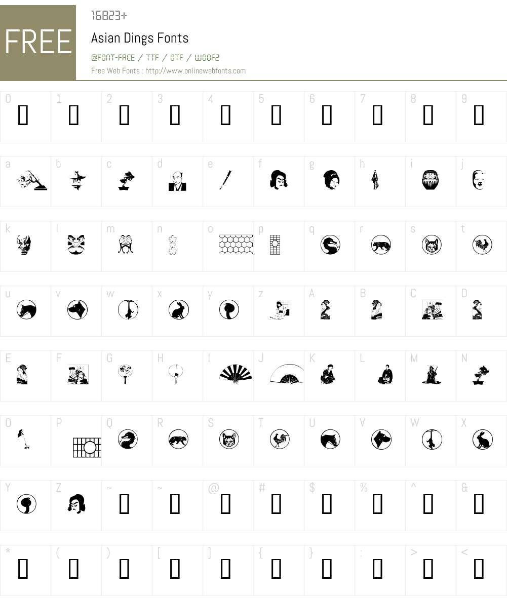Asian Dings Font Screenshots