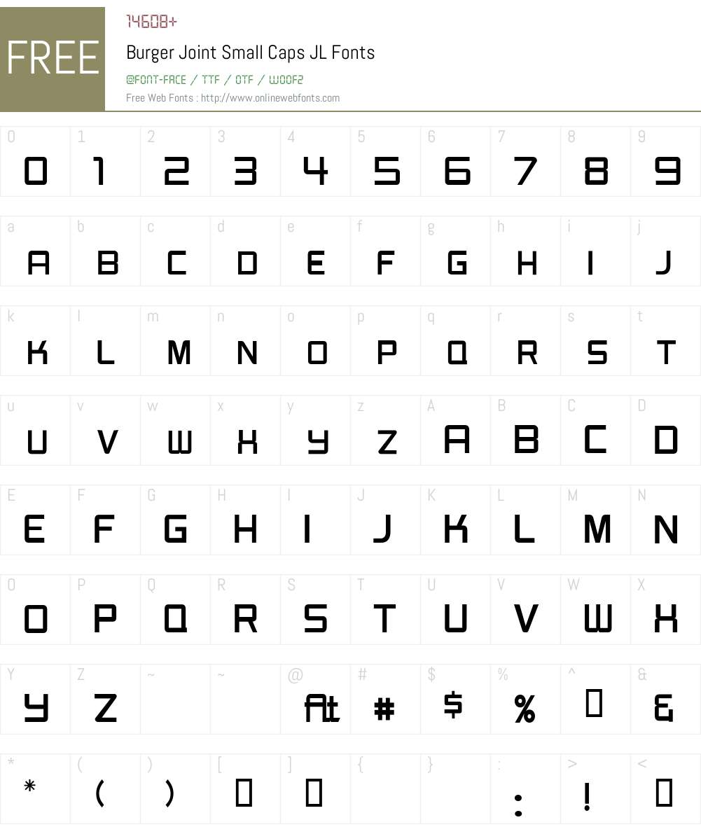 Burger Joint Small Caps JL Font Screenshots