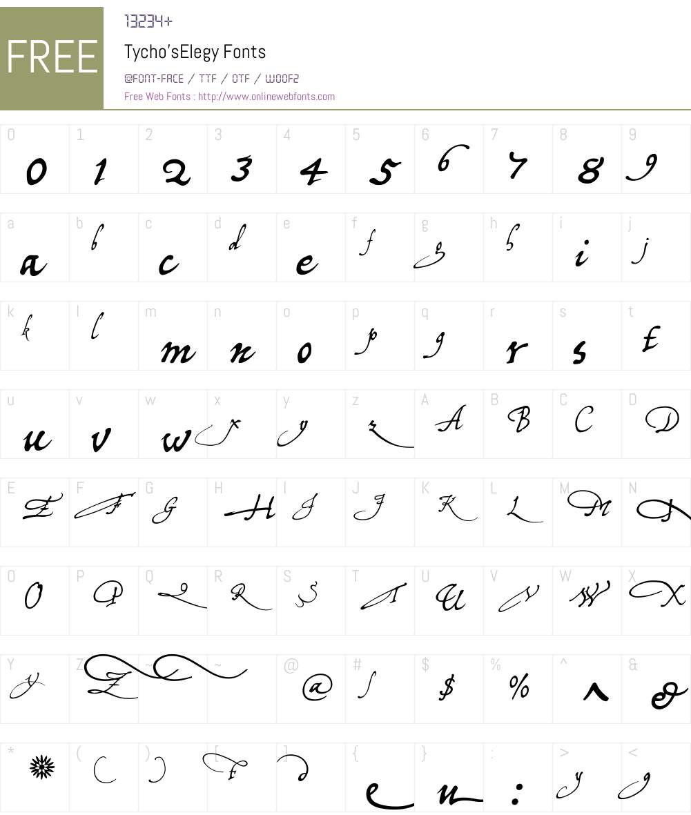 Tycho'sElegy Font Screenshots