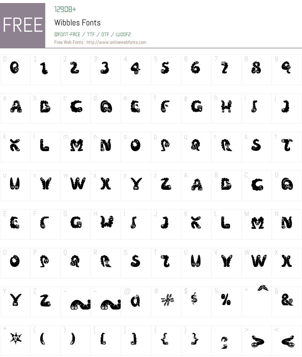 Wibbles Font Screenshots