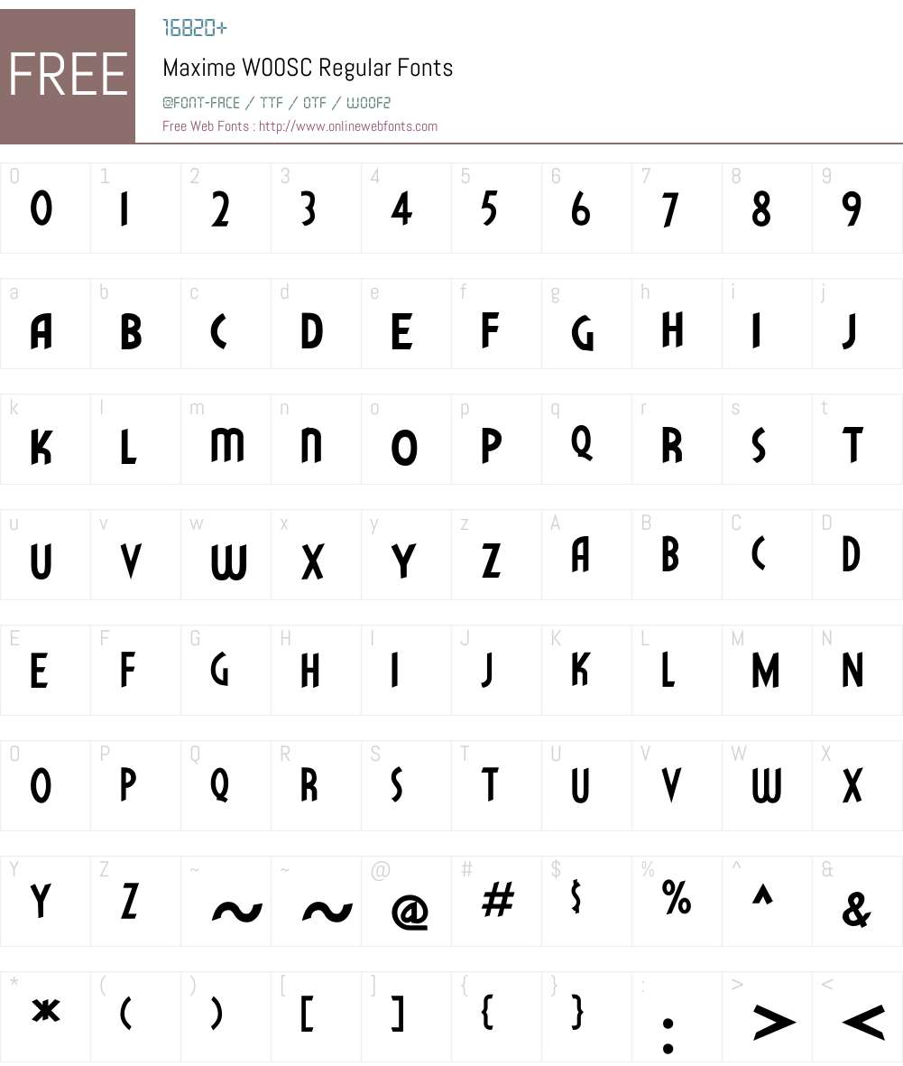 MaximeW00SC-Regular Font Screenshots