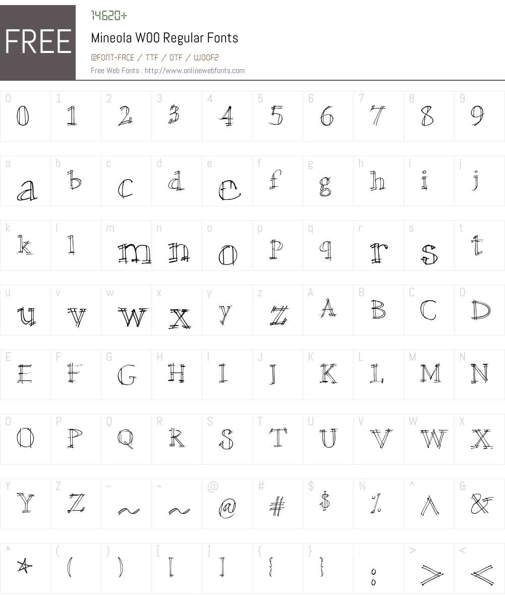 MineolaW00-Regular Font Screenshots