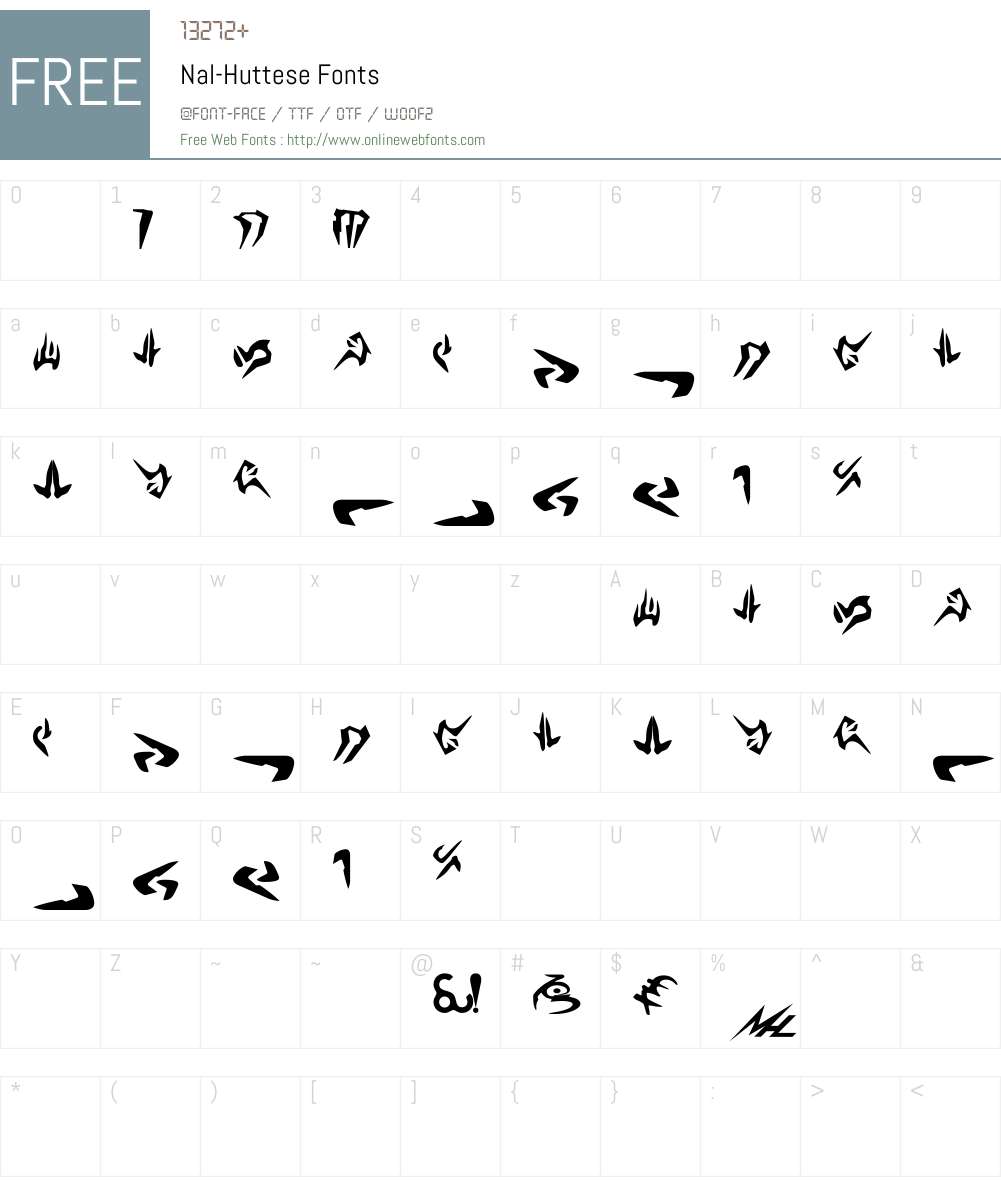 Nal-Huttese Font Screenshots