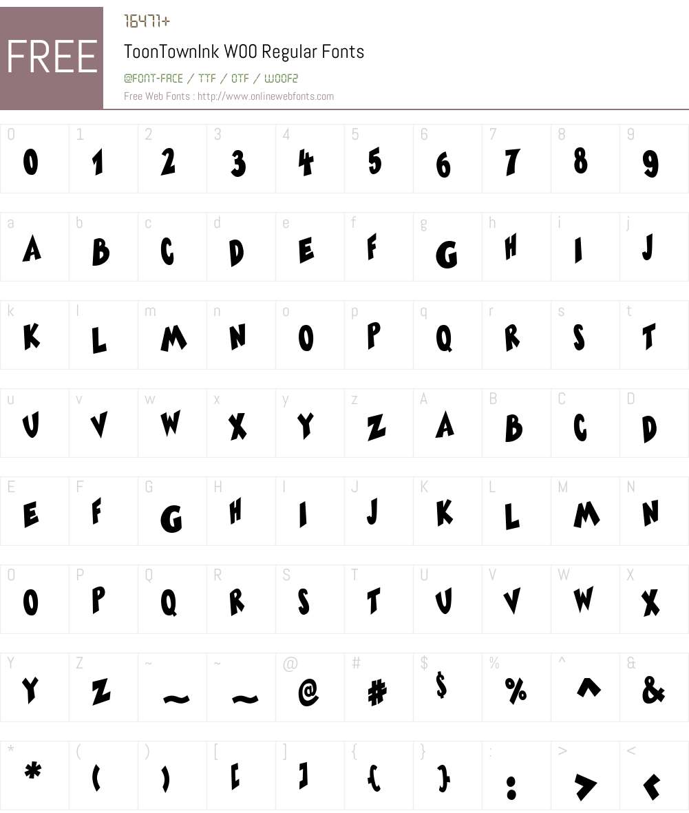 ToonTownInk Font Screenshots