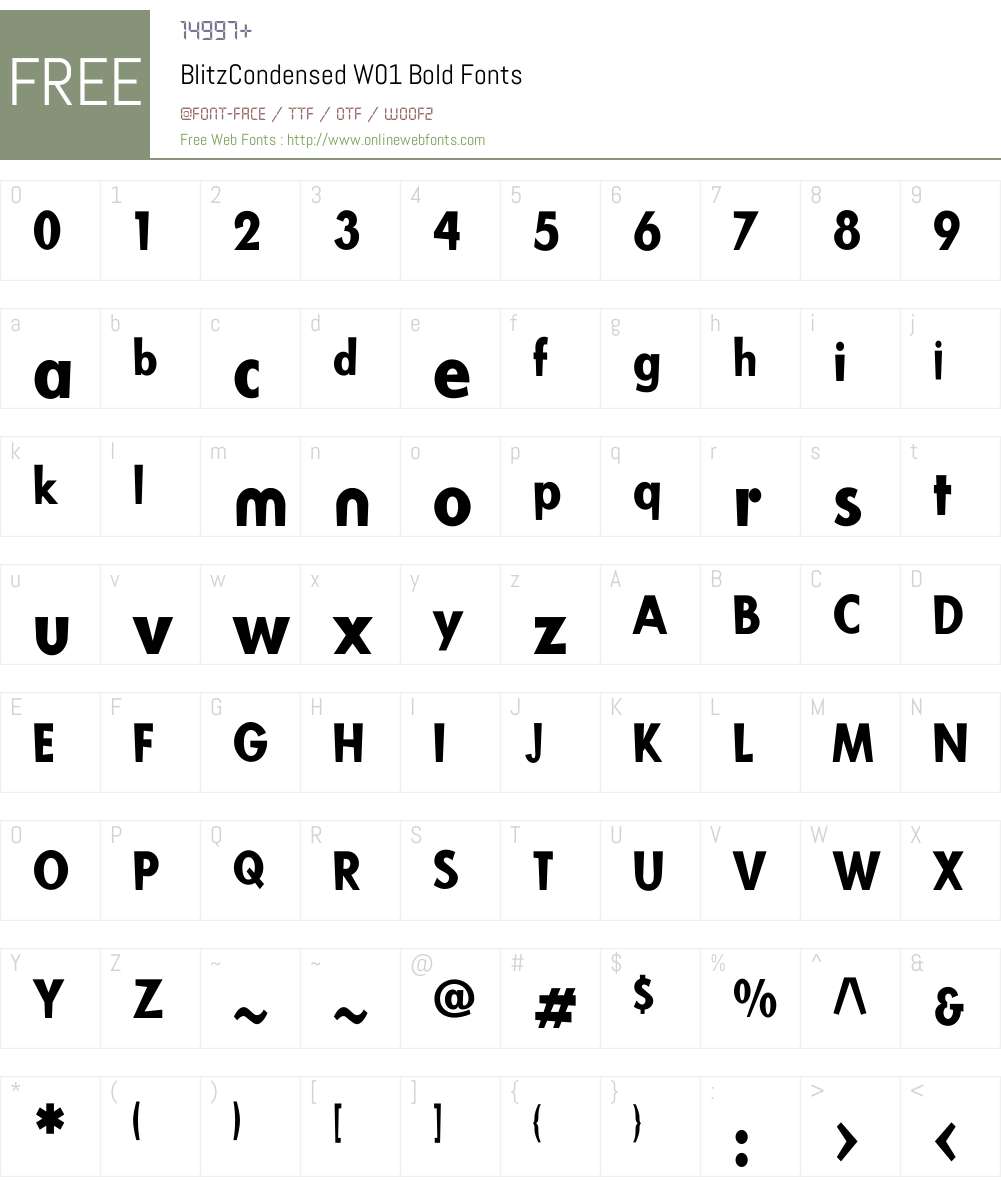 BlitzCondensedW01-Bold Font Screenshots