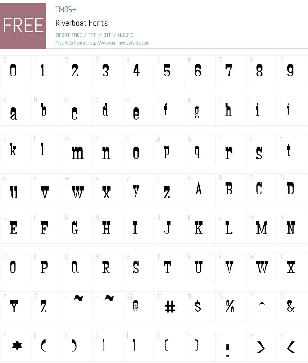 Riverboat Font Screenshots