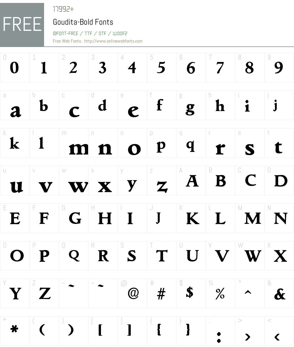 Goudita-Bold Font Screenshots