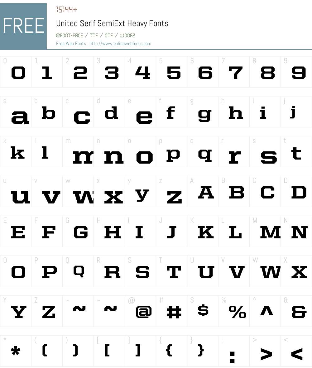 United Serif SemiExt Font Screenshots