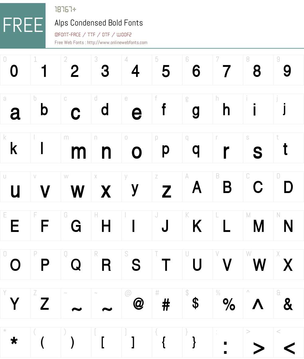 Alps Condensed Font Screenshots