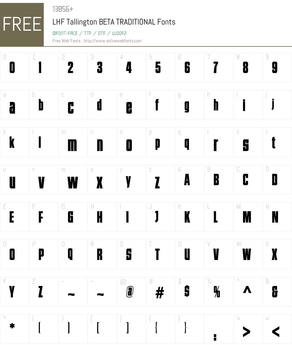 LHF Tallington BETA Font Screenshots
