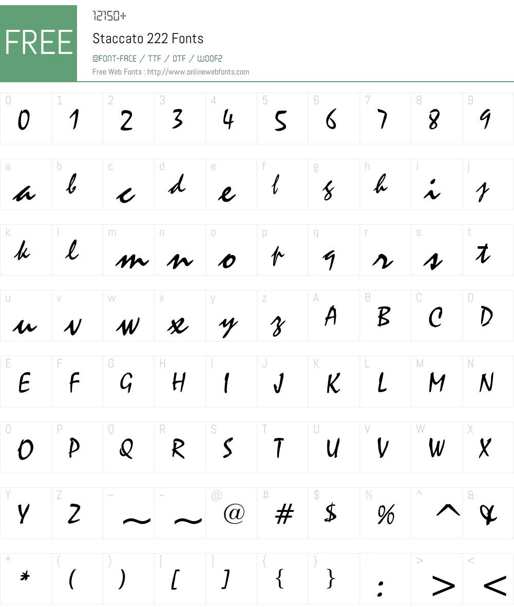 Staccato 222 Font Screenshots