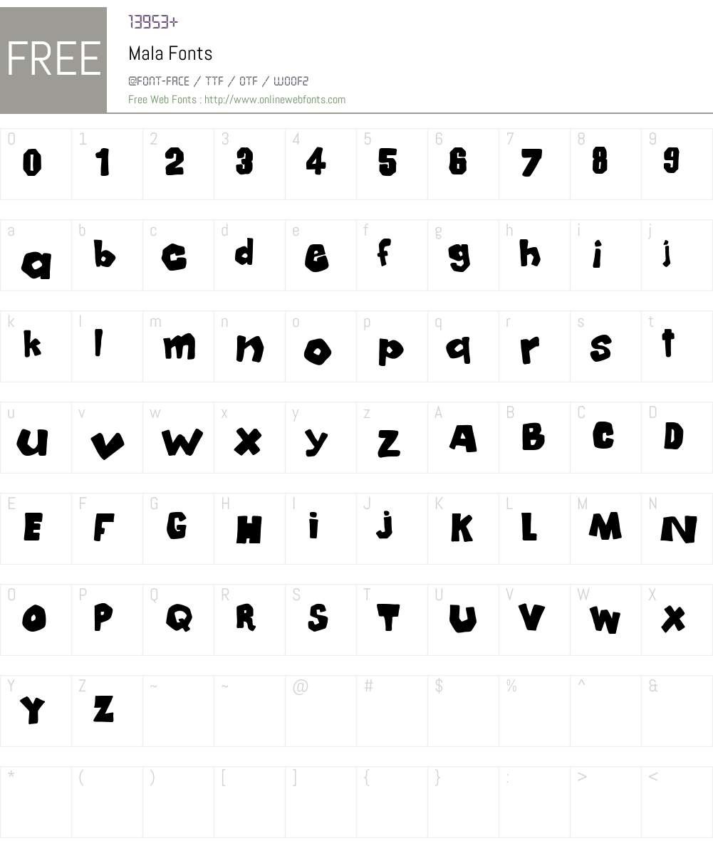 Mala Font Screenshots