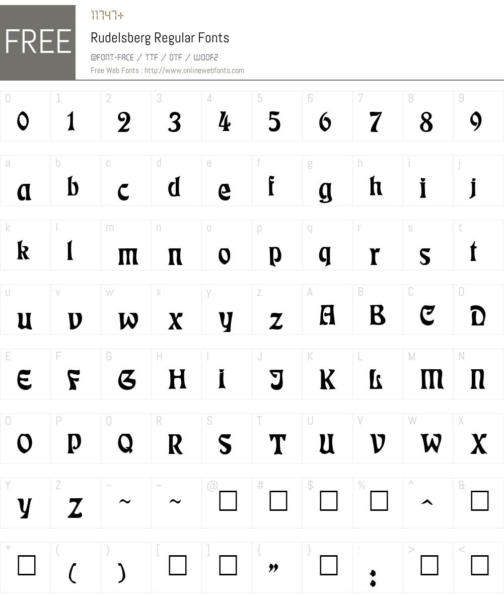Rudelsberg Font Screenshots