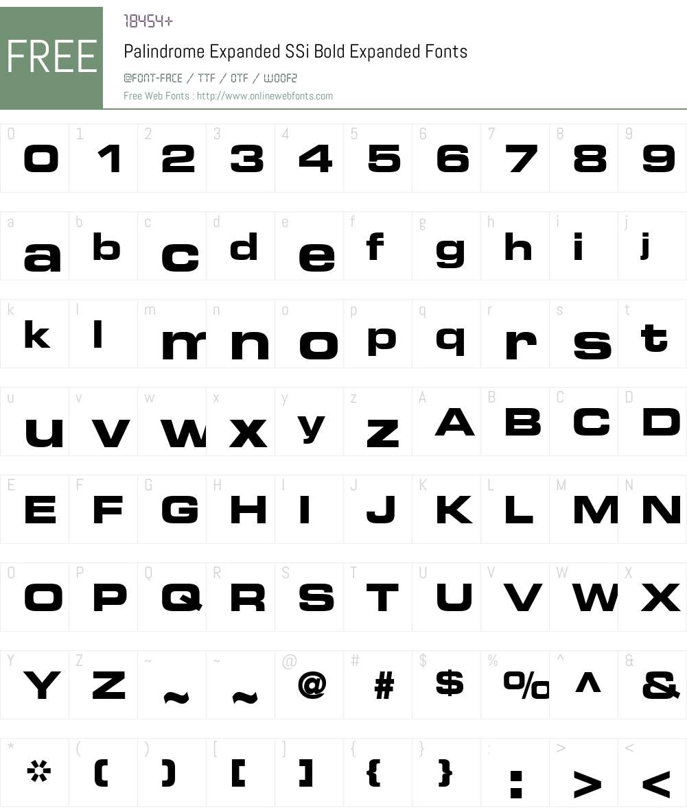 Palindrome Expanded SSi Font Screenshots