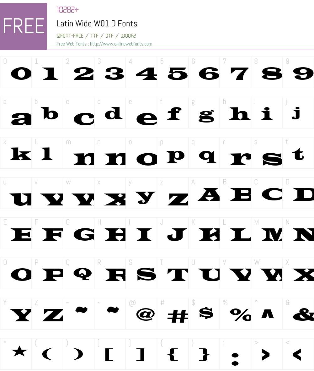 LatinWideW01-D Font Screenshots