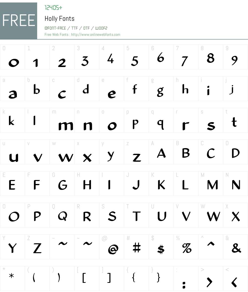 Holly Font Screenshots