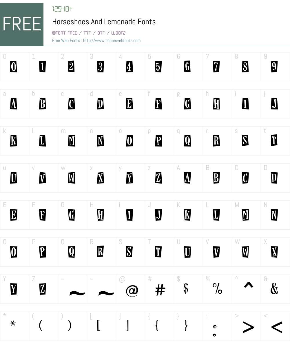 Horseshoes And Lemonade Font Screenshots