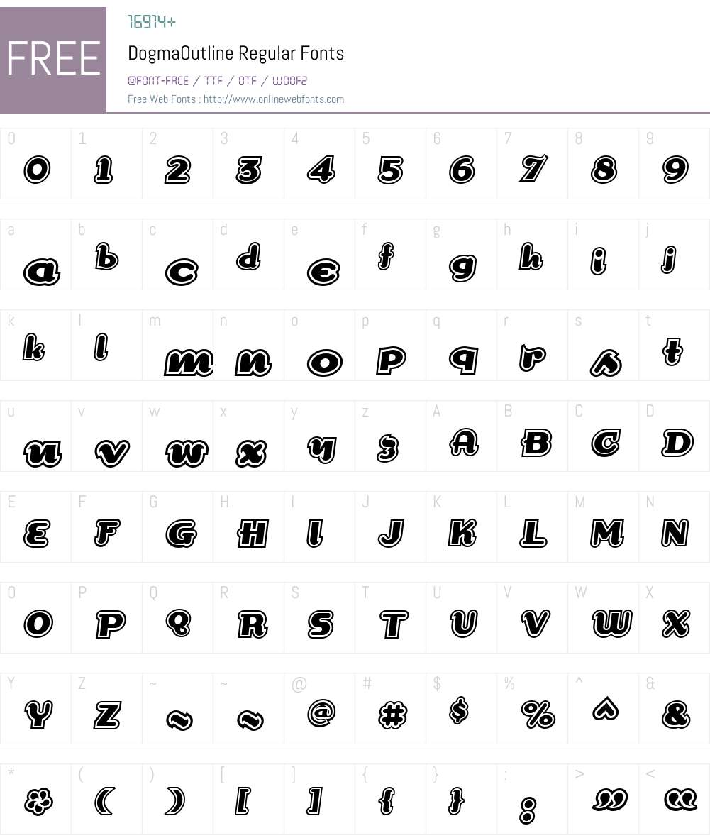 DogmaOutline Font Screenshots
