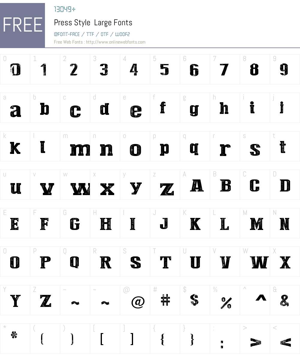 Press Style Large Font Screenshots