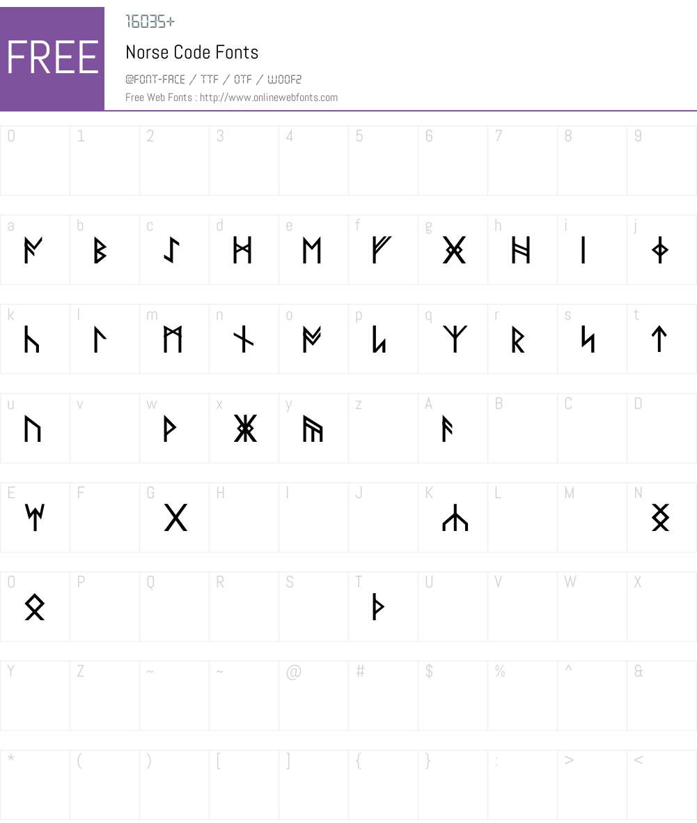 Norse Code Font Screenshots
