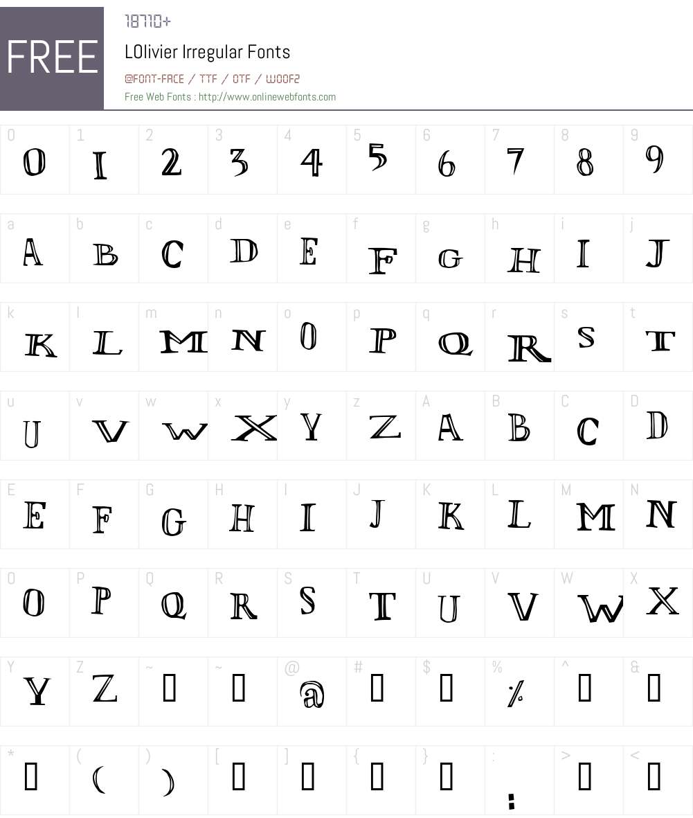 LOlivier Irregular Font Screenshots