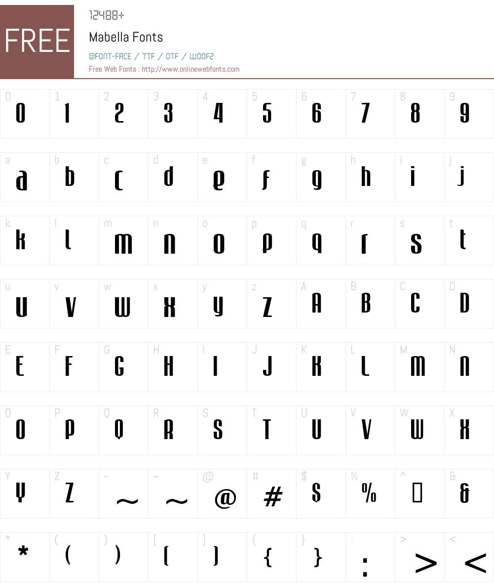 Mabella Font Screenshots