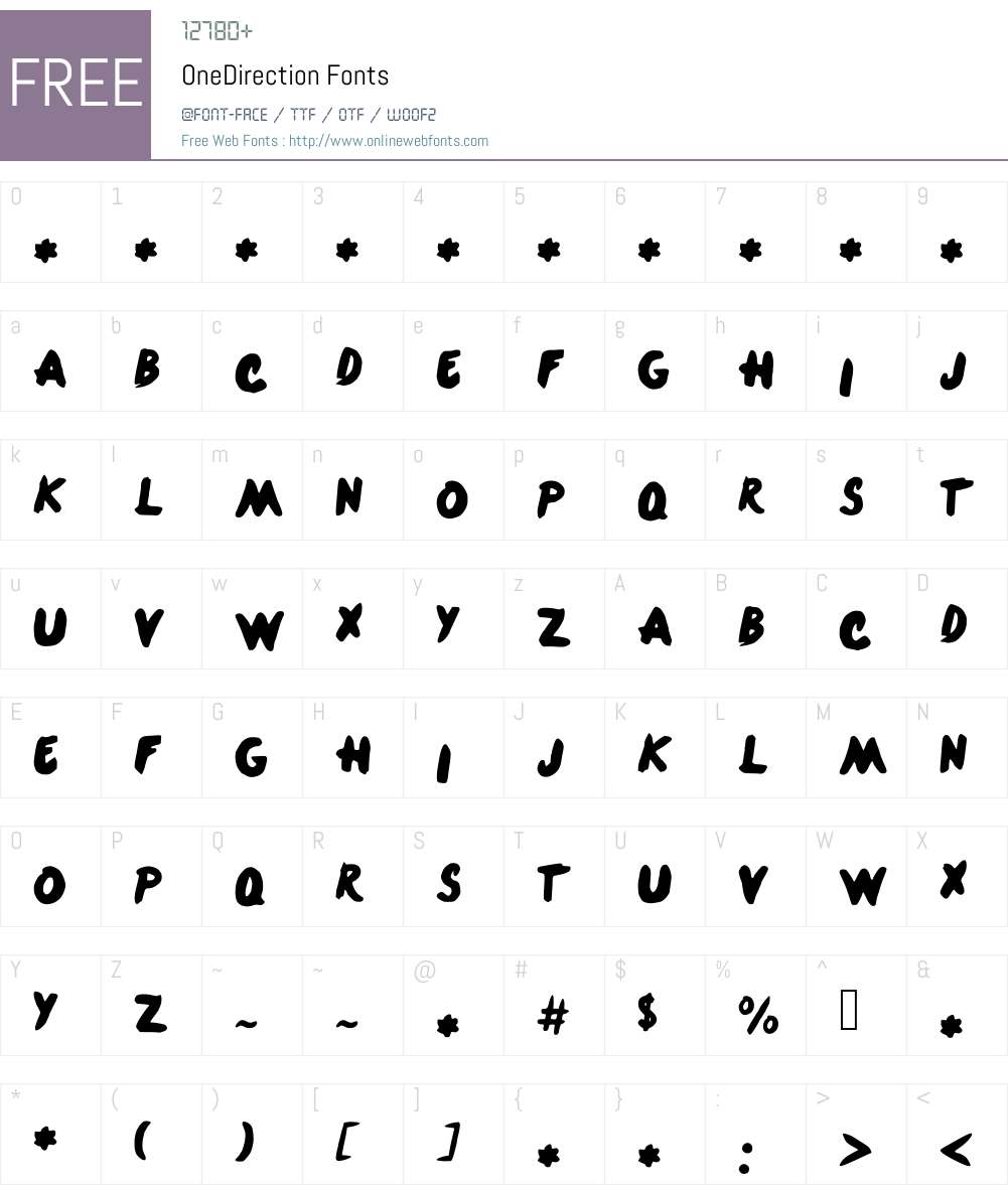OneDirection Font Screenshots