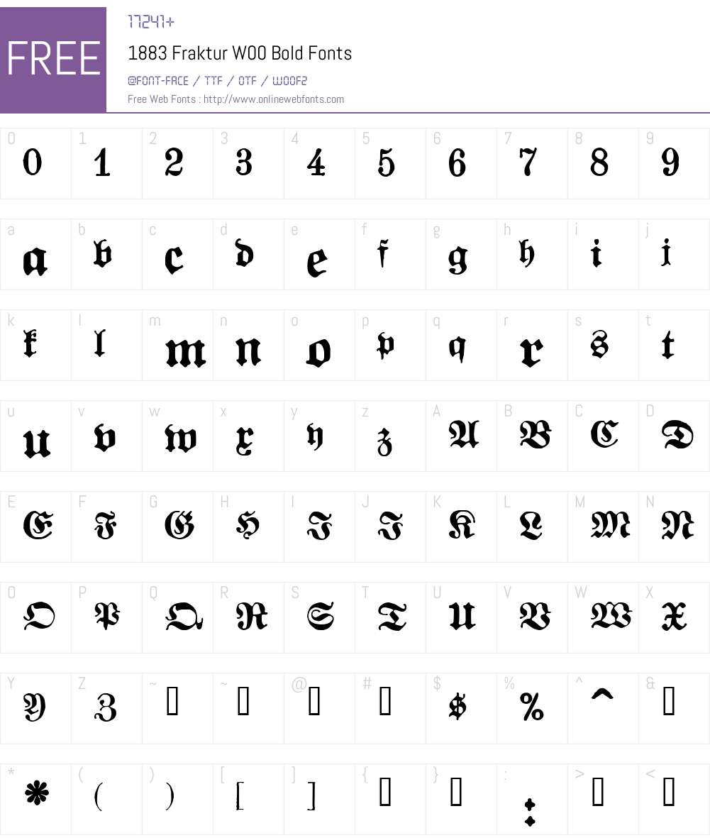 1883 Fraktur Font Screenshots