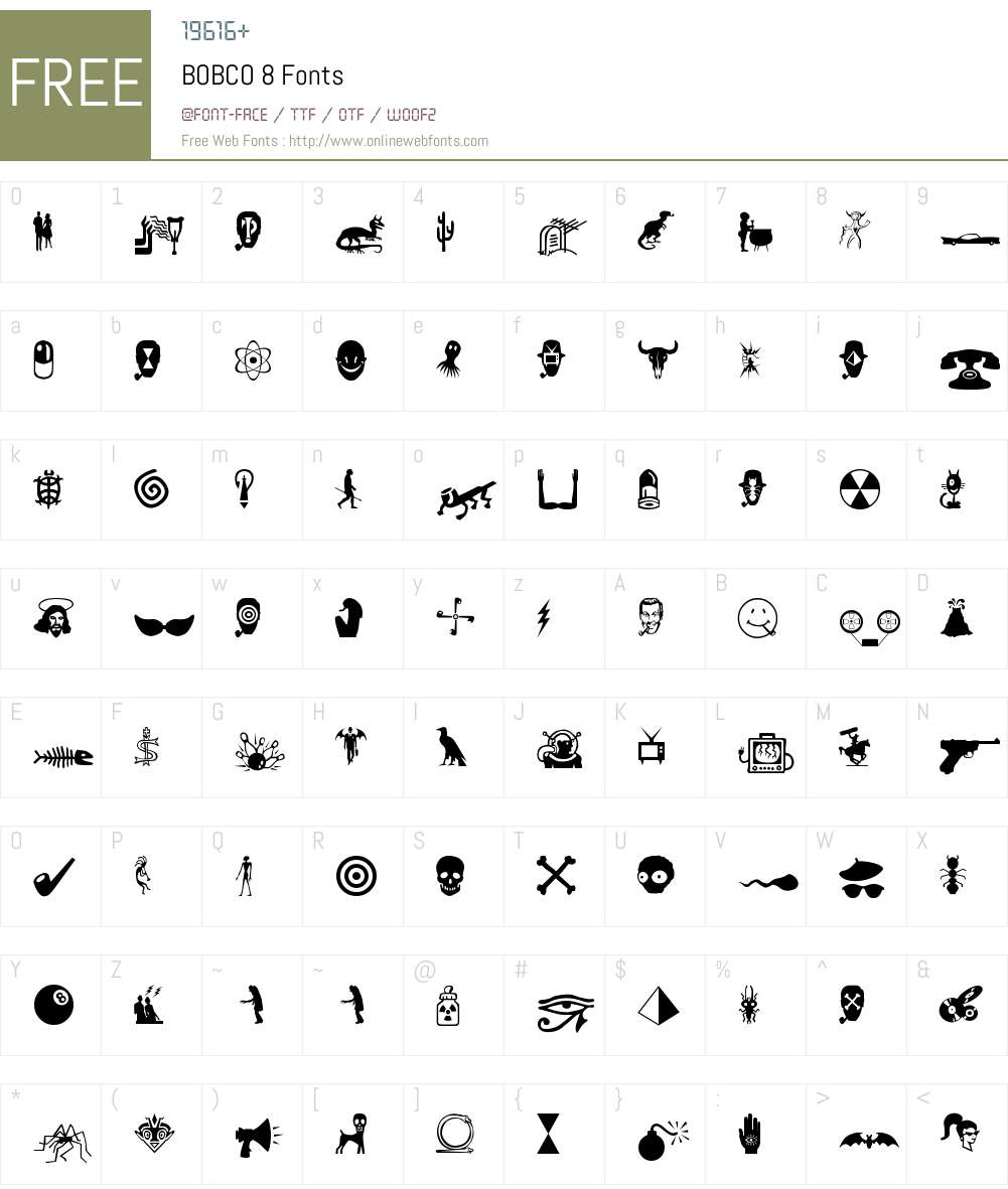 BOBCO 8 Font Screenshots