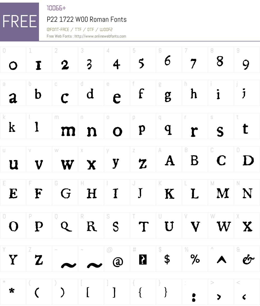 P221722W00-Roman Font Screenshots
