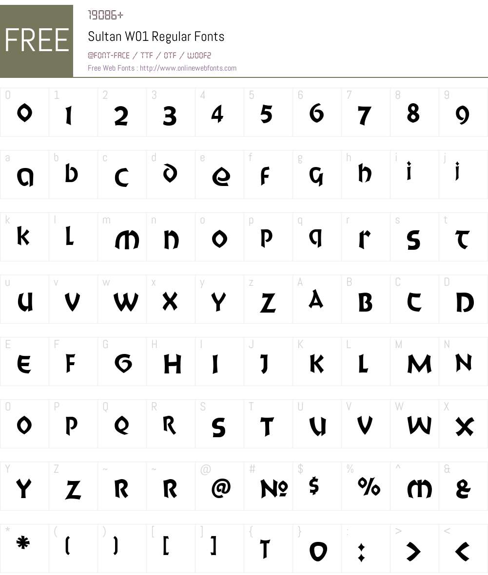 SultanW01-Regular Font Screenshots