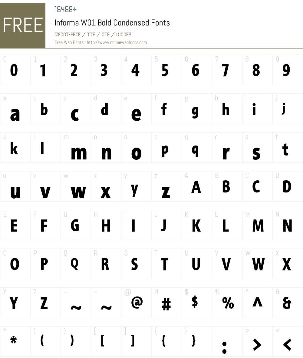 InformaW01-BoldCondensed Font Screenshots
