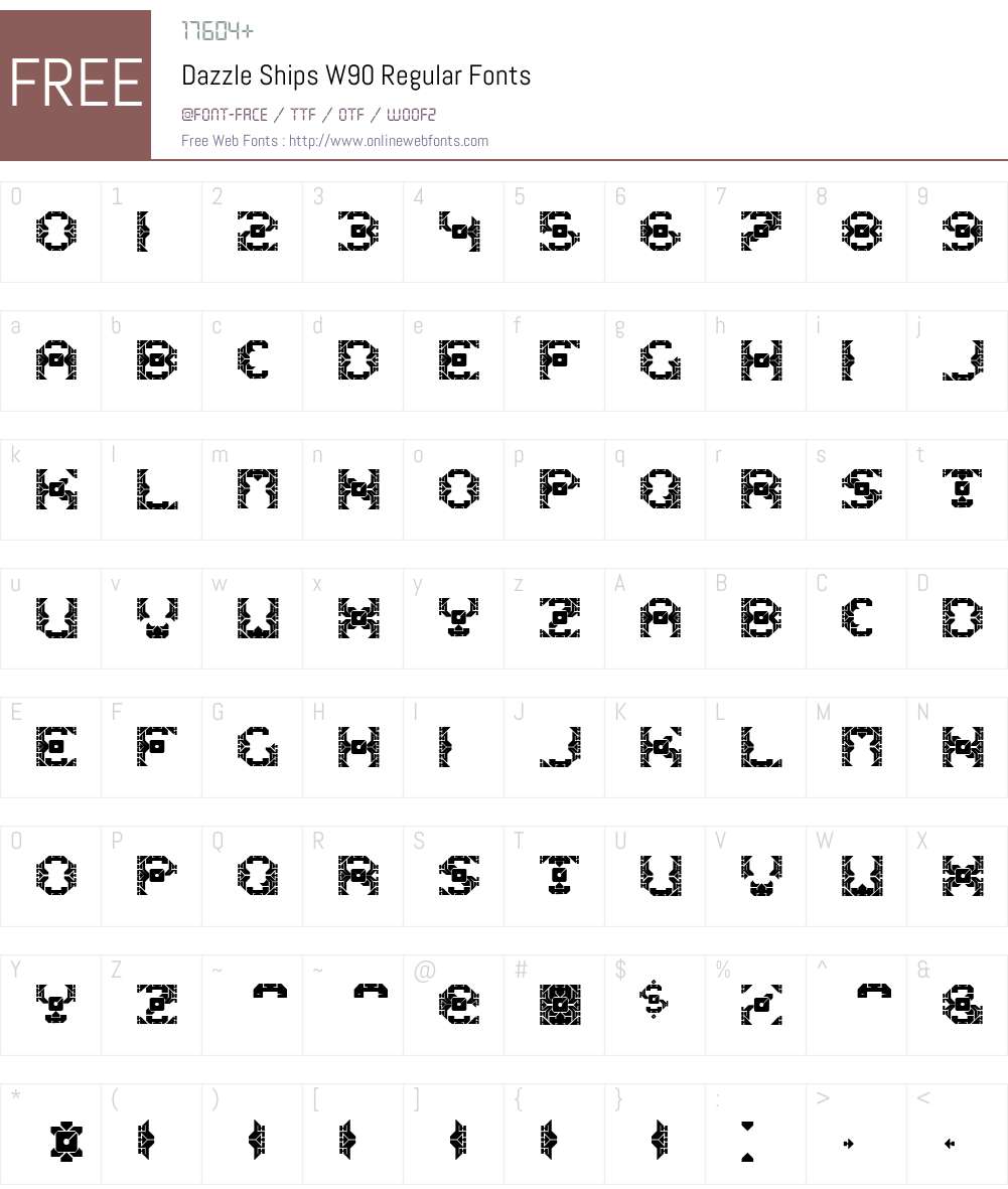 DazzleShipsW90-Regular Font Screenshots