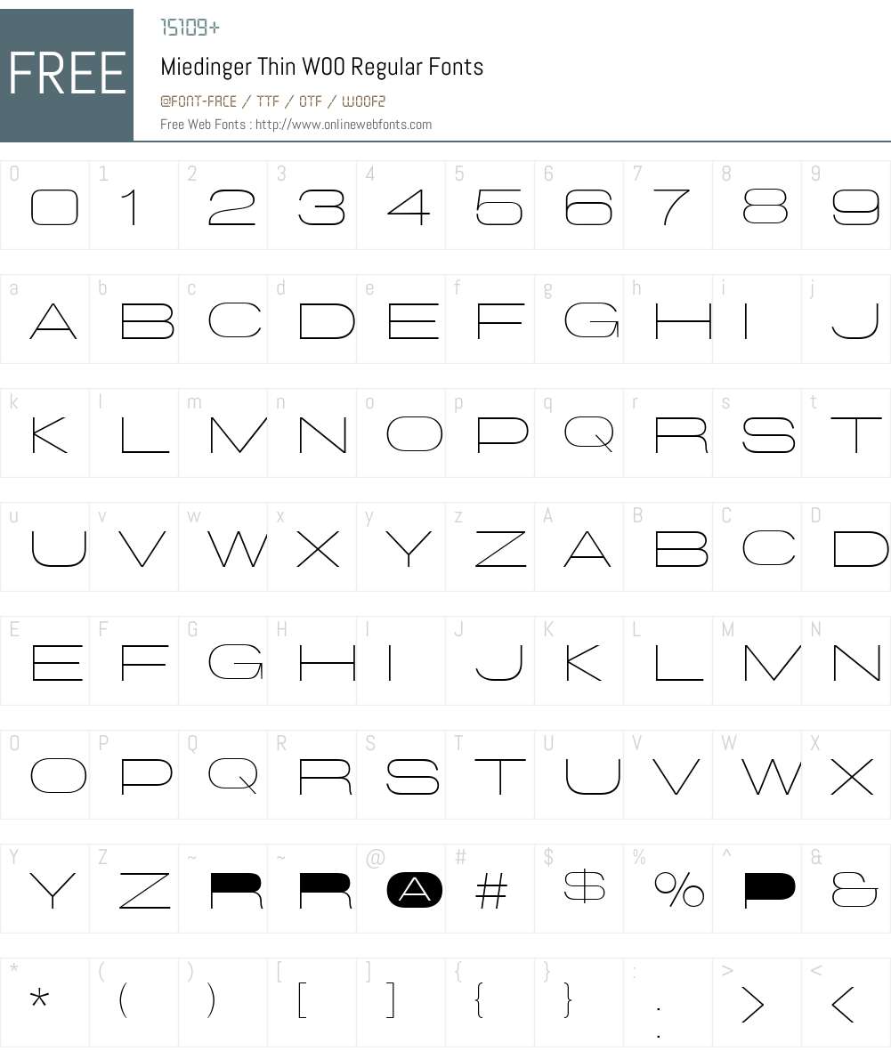 Miedinger Font Screenshots