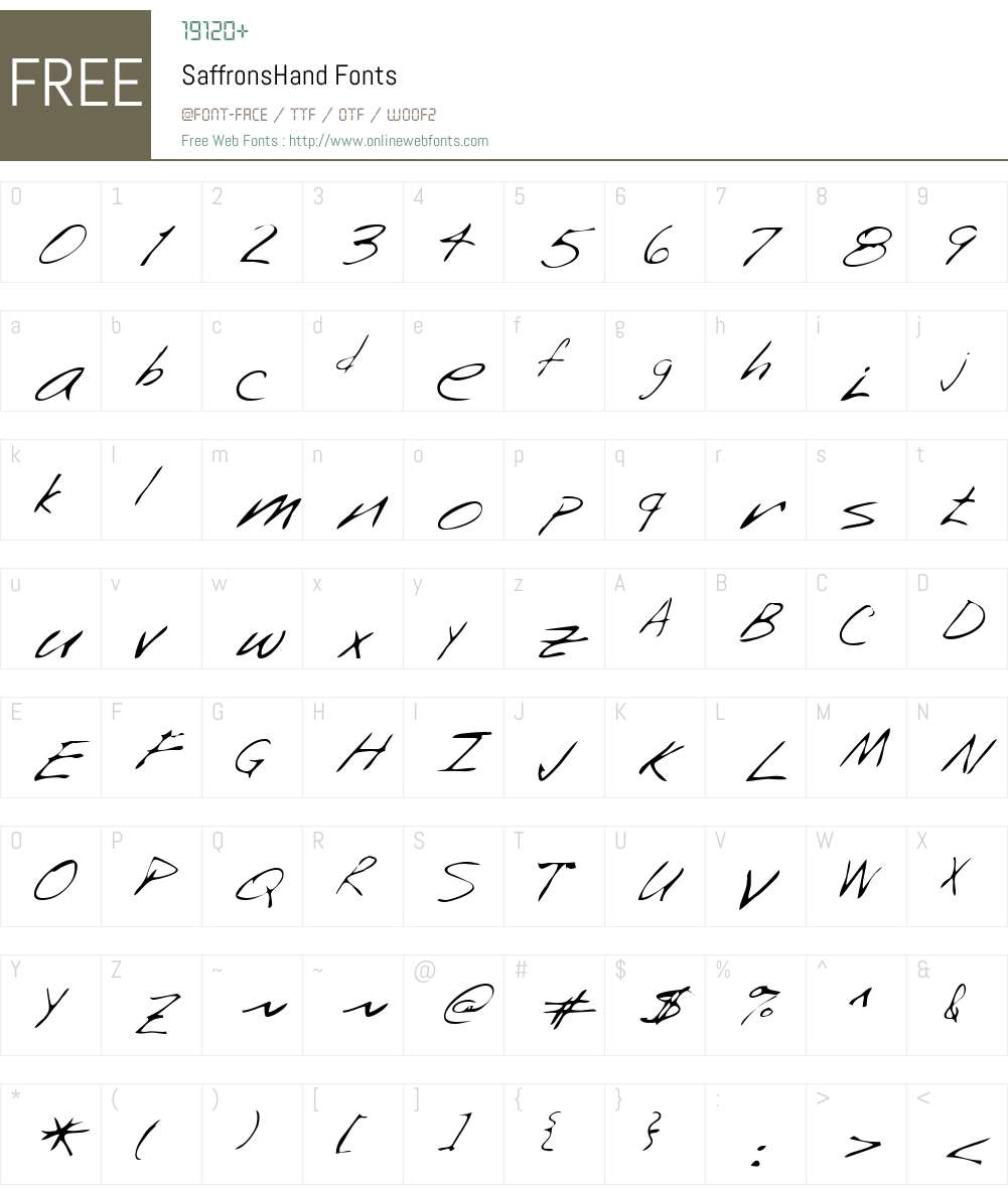 SaffronsHand Font Screenshots