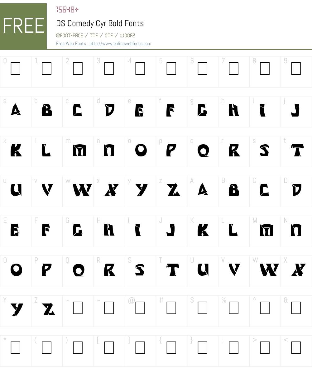 DS Comedy Cyr Font Screenshots