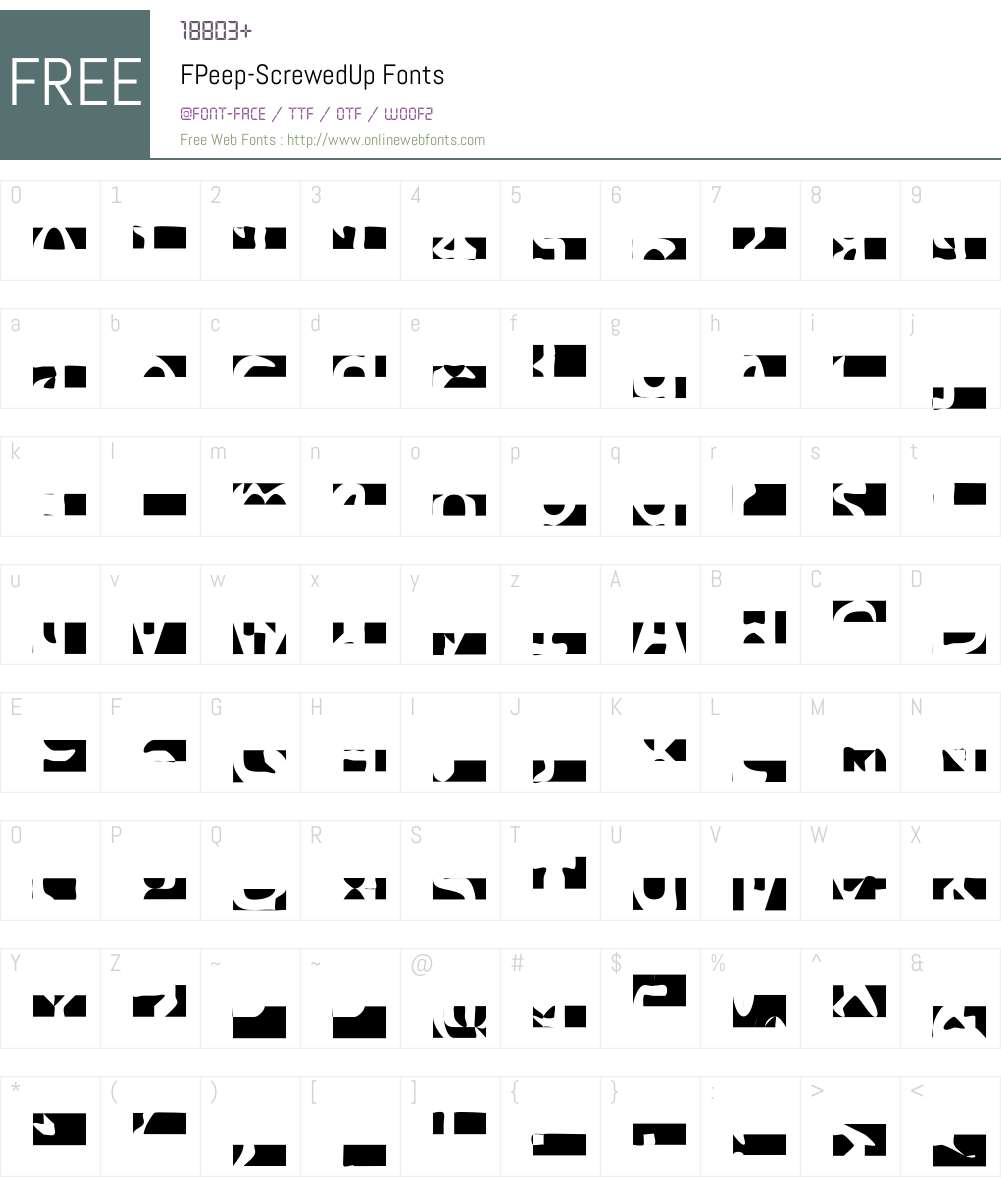 FPeep Font Screenshots