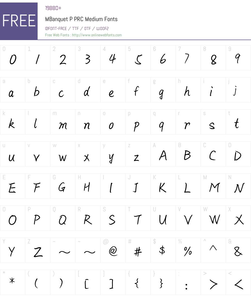 M Banquet P PRC Font Screenshots