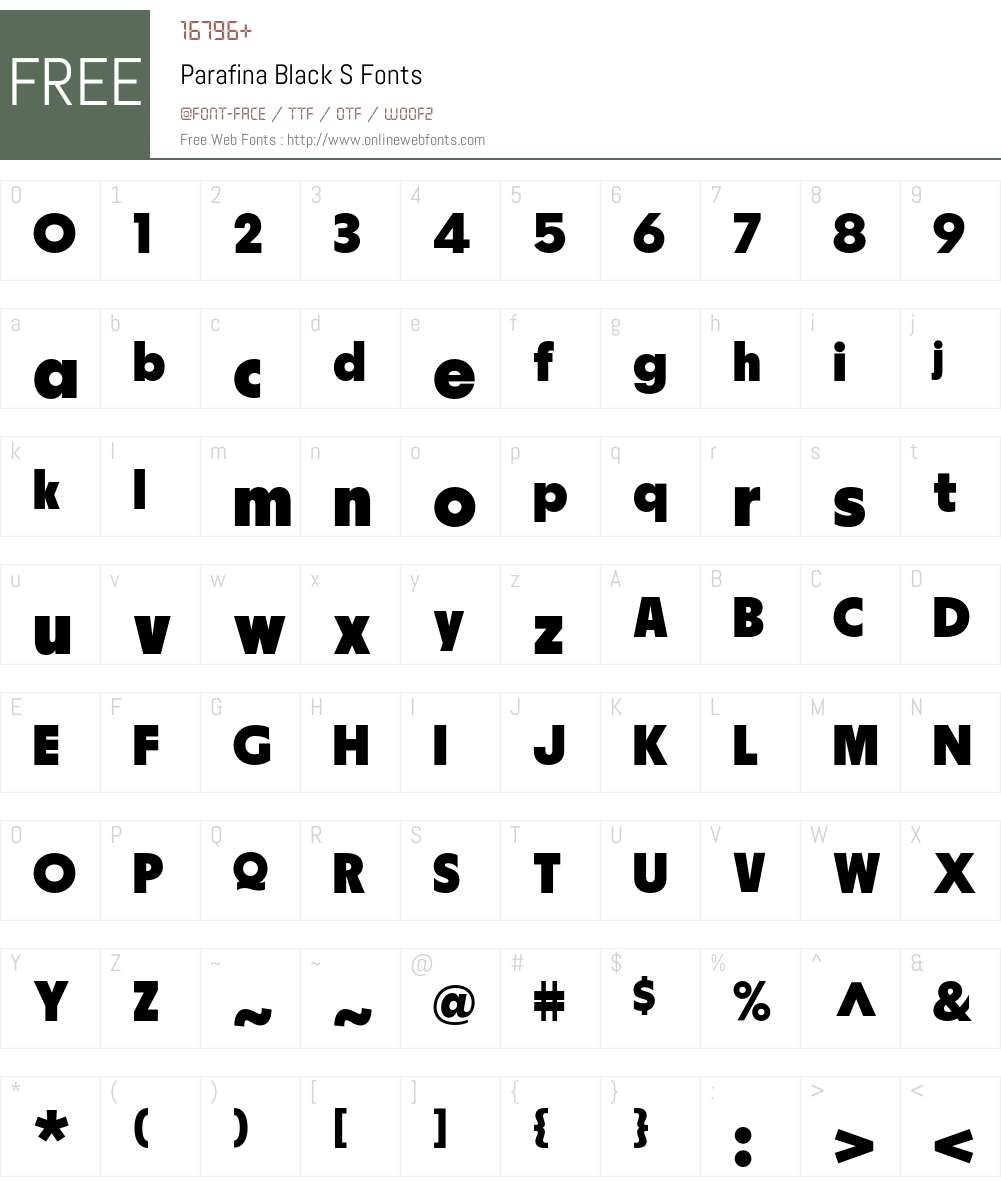 Parafina Black S Font Screenshots